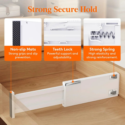 Four Inch Adjustable Drawer Dividers Expandable Closet Organizer for Clothes Keep Shelves Clean and Slick Quick Setup Home Organization That Is an Absolute Game Changer