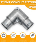 Half Inch EMT To EMT 90 Degree Inside Corner Pulling Elbows Set Screw Fittings Die Cast Zinc Conduit Elbows 5 Pack