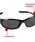 V40 Hellraiser Safety Eyewear With Sunglass Style Frame And Lightweight Flexible Design, Comfort Flexpoint Temples Visible
