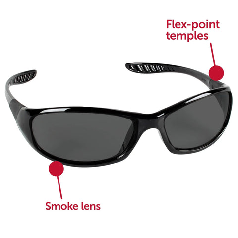 V40 Hellraiser Safety Eyewear With Sunglass Style Frame And Lightweight Flexible Design, Comfort Flexpoint Temples Visible