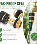 Super Cool Garden Hose Quick Connector 3 4 Inch Male Female Adapter Kit With Sealing Washer For Easy Fix Up And Leak Proof Sprinkler Connection brass and black with hose