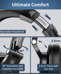 Hi-Res Studio Monitoring Headphones For Mixing And DJing, Wired Over Ear Headset with foldable earcups and adjustable headband