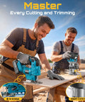 Cordless Jigsaw And Wood Router Kit For Precise Cuts And Edge Shaping With A Brushless Router, Dual 4.0Ah Batteries, Quick Setup, Smooth Finish, All In One Woodworking Power Pack, men cutting wood