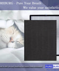 Replacement Filter Set For COLZER EPI 328 And Domccy NS 320 Air Purifiers with cat sleeping, H13 HEPA and carbon filters visible