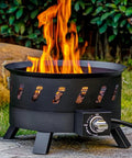 Smokeless Portable Propane Fire Pit For Outdoor Use With Lid And Handle Seventeen Point Three Inch Gas Fire Bowl on patio