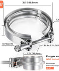 Two Pack 2.75 Inch V Band Clamp 304 Stainless Steel For Turbo Exhaust Downpipe On Ford Pickup Truck Racing Exhaust
