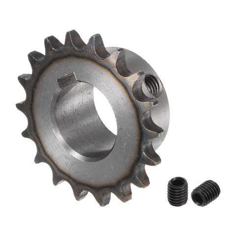 Roller Chain Sprocket 18 Tooth B Type 25mm Bore Three Eighths Inch Pitch A3 Steel Hardened Teeth Built Tough For Single Strand Chain With 8mm Keyway And Two Set Screws image.