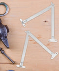 Foldable Stainless Steel Lid Support Hinges 2 Pack Easy To Install For Cabinet Doors And Display Racks Versatile Hardware