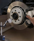 Dial Test Indicator With Dual Rod Stand And Storage Case, 0.001 Inch Accuracy, in use on brake rotor for precision measurement