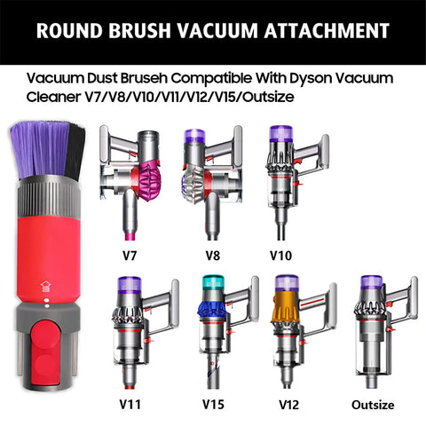 Scratch Free Dusting Brush Attachment For Outsize V15 Detect V11 V12 Detect Slim Cyclone V10 V8 V7 Vacuum Cleaners with purple bristles