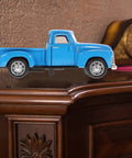 Sky-blue Pickup Truck Figurine Vintage Alloy Car Model Toy Sky Blue Retro Ornament For Christmas Table Centerpiece And New Year Decor Perfect Birthday Party Decor That Pops on wooden surface