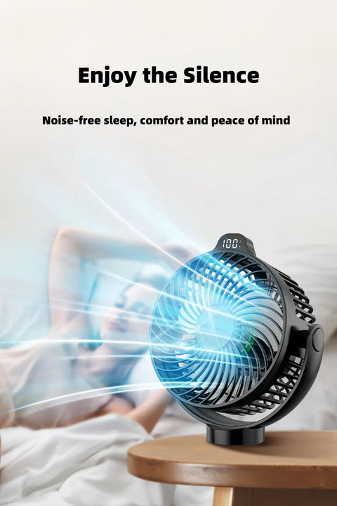 Two Pack Magnetic Cruise Fans With LED Display And 12000mAh Battery Pack Battery Operated Magnetic Mount Timer And Lighting Perfect Cabin Fan