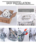 Installation steps for Crystal Chandeliers Ceiling Light Fixture With Remote Dimmer And Adjustable Color Temperature, Dope 30W 120LM/W 120 LEDs