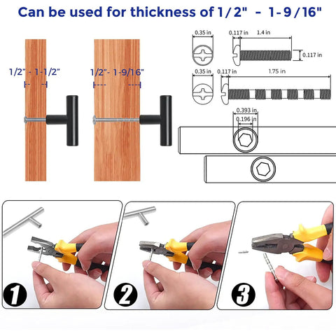 Installation guide for 2 Inch Matte Black Cabinet Handles Set Stainless Steel Kitchen Cabinet Pulls Cupboard Hardware 10 Pack
