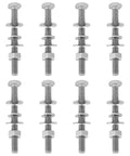 Eight Sets Stainless Steel U Channel Sign Post Bolts Kit With Nuts Washers And Spring Pads For Durable Outdoor Sign Mounting And Steady Hardware Reliable Outdoor Hardware For Fence Or Sign Posts. 8 stainless steel bolts with washers and nuts