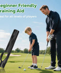Father and son using Two Pack Golf Grip Trainer Aids For Proper Hand Position And Muscle Memory Practice Tool on golf course.