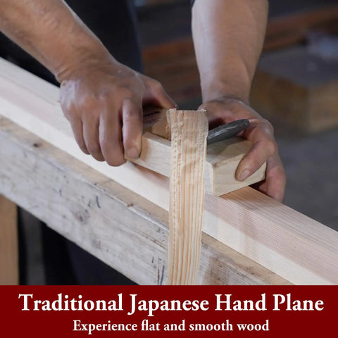 Professional Japanese Wood Planer 2 Inch Hand Block Plane for smoothing wood surfaces with pull stroke technique in use