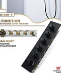 Solid Black Thermostatic Shower Mixer Set Rain And Waterfall Head Embedded Faucet Featuring Heavy Brass Body Jets Built Different For Real Deal High Pressure Flow, showing wall-mounted control panel.