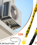 Universal Air Conditioner Temperature Sensor Thermistor Probe Replacement With Dual 20K Copper Head And 15K Rubber Sensor