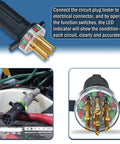 7 Way Round Pin Trailer Truck Circuit Plug Tester Replacement 7865L Left Right Turn Signals Hazard Lights Brake Lights Clearance Tail ABS Workhorse Go To Diagnostic Tool With Winged Handle For Easy Disassembly And Quick Circuit Troubleshooting, 7-pin tester