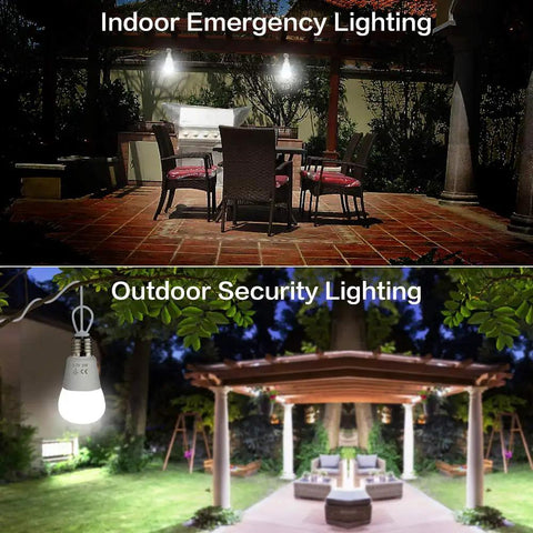 Off Grid Solar Light With Dual LED Bulbs And Solar Panel Pendant For Home Outdoor Shop And Camp Use Phone Charging Backup And Independent Power System shown as indoor and outdoor lighting.