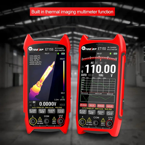 Pro Thermal Imager Camera With 256x192 Infrared Sensor And 3.5 Inch LCD 19999 Counts Digital Multimeter featuring dual display