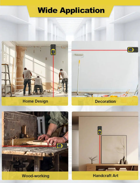 165ft Laser Distance Meter With Dual Bubble Levels And Black LCD Display Pythagorean Mode For Quick Distance Area And Volume Measurements A Handy DIYer And Pro Friendly Measuring Tool used in home design and woodworking