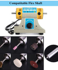 Portable Bench Polisher And Buffer For Jewelry Making, 350W Variable Speed 0 To 10000 RPM Mini Grinding Buffing Tool with attachments