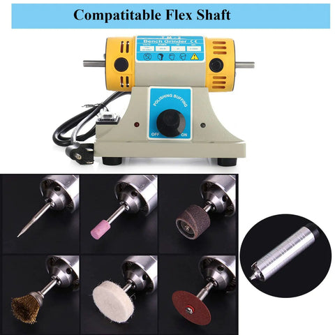 Portable Bench Polisher And Buffer For Jewelry Making, 350W Variable Speed 0 To 10000 RPM Mini Grinding Buffing Tool with attachments