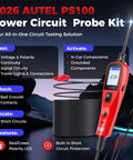 12-24V Car Circuit Tester Kit With Power Probe, Short and Open Finder, All in One Auto Electrical Diagnostic Tool for Voltage, Polarity, Continuity, Signal Circuit Diagnosis, Component Activation, and Bad Ground Checks; red probe with cable