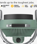 Close-up of Beast 16 Inch Shop Fan with 3 Speeds, High Impact Casing, IP54 Motor, Pivoting Head, and Carry Handle.