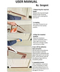 Installation guide for Door Bottom Seal Strip For Glass Doors And Shower Enclosures, showing steps of measuring, cutting, and applying.