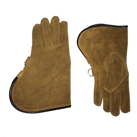 Falconry Glove 12 Inch Single Layer Suede Leather Large Size Sinopia Brown Nubuck Hand Guard For Training And Hunting Birds Tough As Nails Gear