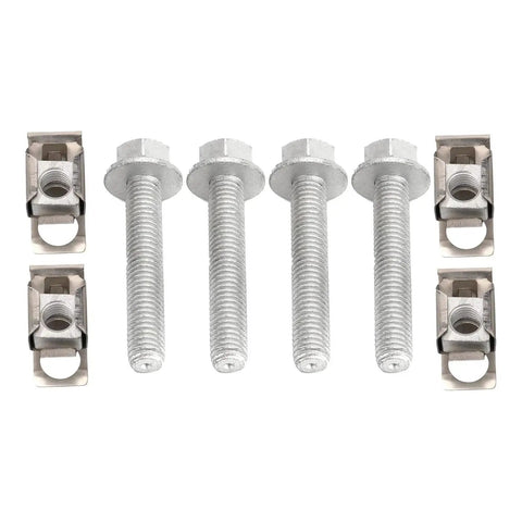Heat Resistant Exhaust Manifold Fastener Kit With Beefed Up Heavy Duty U Nut And Bolt Set, Precision Machined Threads For Tight Anti Loosening Performance, Erosion And Anti Rust Coating For Auto Exhaust Manifold 1500, 4 bolts and 4 U nuts