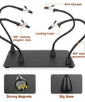 Two In One Magnetic Soldering Third Hand With Heavy Duty Metal Workbench Vise PCB Circuit Board Holder base with flexible arms