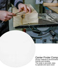 Front view of 8-inch round center finder compass in transparent acrylic, used to locate centers in woodworking.