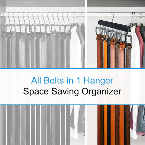 Space Saving Belt Hanger For Closet Max Holds Forty Two Straps Ultimate Wardrobe Organizer Rack To Keep Your Threads Tangle Free Straight Up Game Changer For Tight Quarters And Organized Spaces