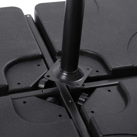 Beefy Water Or Sand Filled 4 Square Plate Umbrella Base For Cantilever Offset Patio Market Umbrella Stand with U Locking