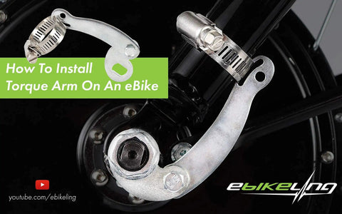 Universal Torque Arm Conversion Kit For Electric Bikes, Fits Front Or Rear Hub Motors And Mid Drive Ebikes, Must-Have Maintenance Tool Set, 6 Pc Ebike Accessories, 2 Pack, Heavy Duty Aluminum Construction installed on e-bike hub motor