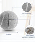 Close-up of 16 Pieces Precut Tennis Ball Chair Leg Covers For Furniture Gray 6.3 Cm Protect Floors And Reduce Noise For Chairs And Desks Easy Slip On Foot Covers Great For Classrooms And Home Offices showing felt and rubber details.