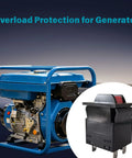 Image of a blue portable generator with a 20 Amp Generator Circuit Breaker Replacement Manual Reset Push Button Breaker.