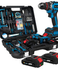 21V Brushless Cordless Drill Set With Fast Charging 2Ah Batteries Heavy Duty Power Drill And Screwdriver Kit For Home Reno Garden And DIY Projects 119 Piece