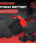 Heavy Duty Cordless Rebar Cutter For Up To 3/2 Inch Steel Rods with 2000mAh lithium battery for wireless operation.