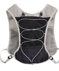 Back view of Hydration Running Vest With 5L Capacity, Reflective Water Backpack for Running, showing mesh design and straps.