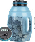 Ultra Large Digital Coin Bank With LCD Counter For All US Coins, 2.8L Capacity Money Jar That Holds Over 2000 Coins, Blue
