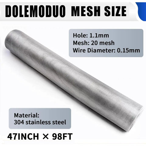 304 Stainless Steel Window Screen Mesh Roll 47 Inch By 98 Ft Built Tough Durable Corrosion Resistant Wire Mesh Roll
