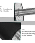 Four Piece Vibration Isolation Mount Kit For Fitness Gear Quiet Shock Absorbers Easy Install Rubber Isolators To Cut Noise And Vibration Stable Heavy Duty Mounts For Home Gym Air Equipment, M6 x 18mm bolt close-up