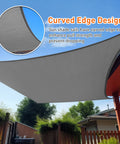 Dark Grey Sun Shade Sail 10x14 Rectangle Canopy For Patio And Backyard, HDPE 185GSM Fabric Blocks Up To 95 Percent UV installed