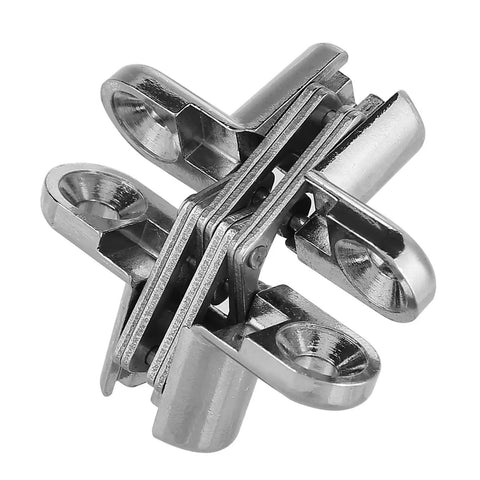 Hidden Zinc Alloy Concealed Cross Door Hinge Set For Home Use Silver 2 Pack Extra Small Durable Low Profile Hinges Built To Last In Everyday Door Movements