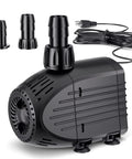 Submersible Water Pump 880GPH 60W Ultra Quiet Fountain Pump With Dry Burn Protection 9Ft Lift For Fish Ponds Fountains Waterfalls Hydroponics Aquariums KF206 with attachments